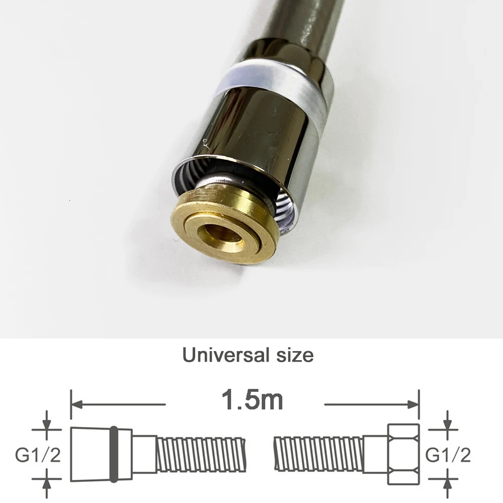 Shower hose 1.2m 1.5m 2m bathroom water hose black gold gray PVC handheld shower head hose anti twist and burr replacement kit 241113