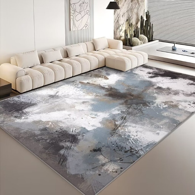 Modern Carpets for Living Room Abstract Large Area Plush Rugs Bedroom Decor Bedside Carpet Grey Washable Floor Mat Lounge Rug