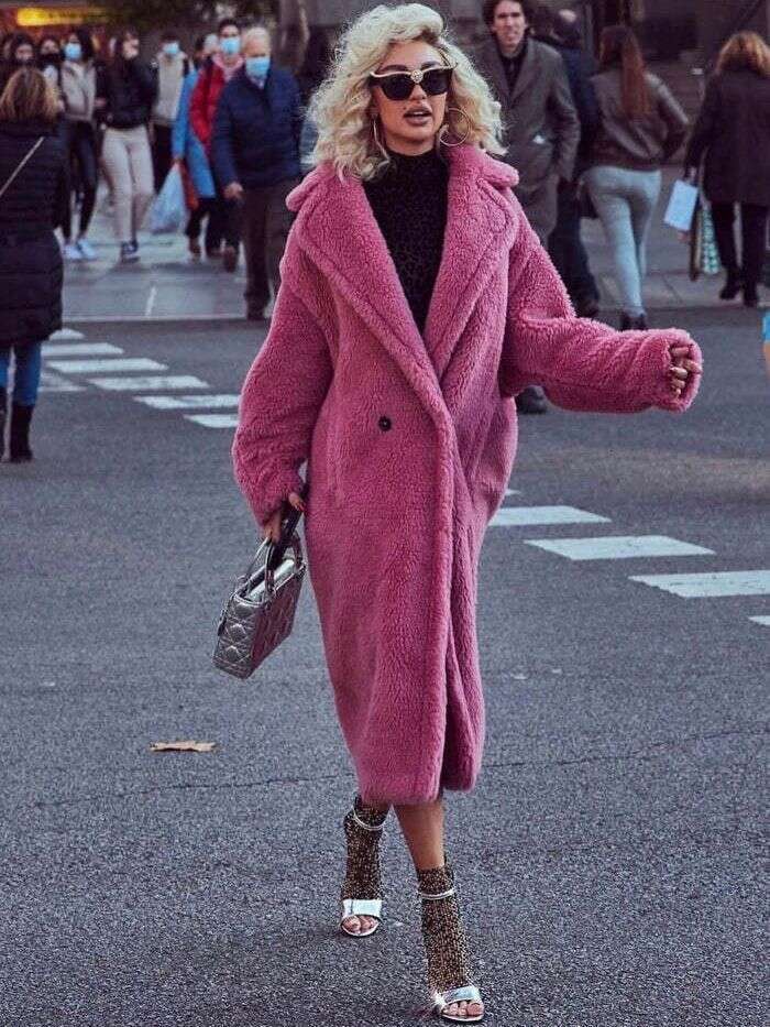 shanshi fur coat women autumn and winter loose one-piece faux jacket for women's mid to long length windbreaker with lamb fur