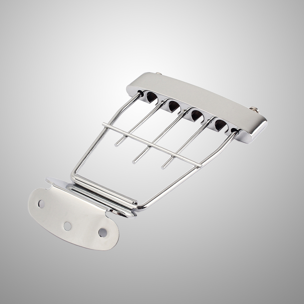Plated Tailpiece Chrome Trapeze Adjustable ddmysmile Guitar Tailpiec Bridge With Screws For Archtop Jazz Bass Guitar 15Mm Spacing Smile