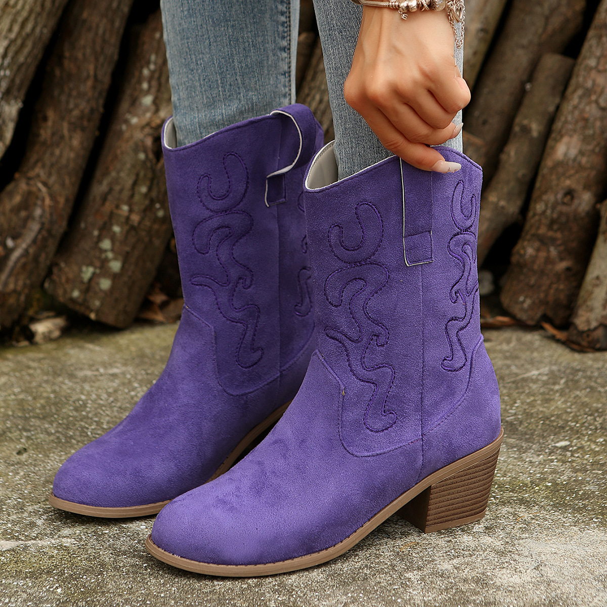 Fashion Boots for Women Brown Purple Non-Slip Ankle boots Female Ladies Girls Outdoor Casual Shoes