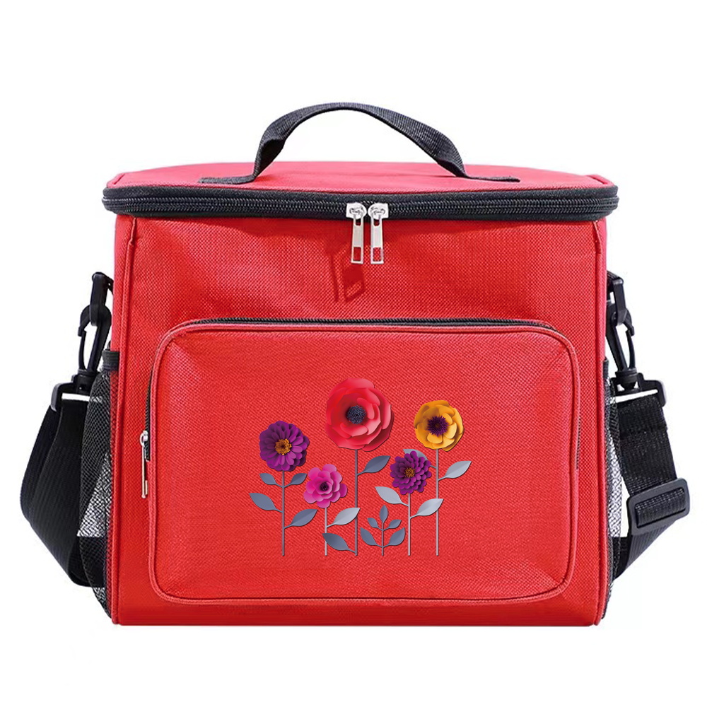 Women's Thermal Lunch Bag Pink Color - 3D Series Printing Aesthetic Food Storage with Waterproof Design Dinner Box - smile - -