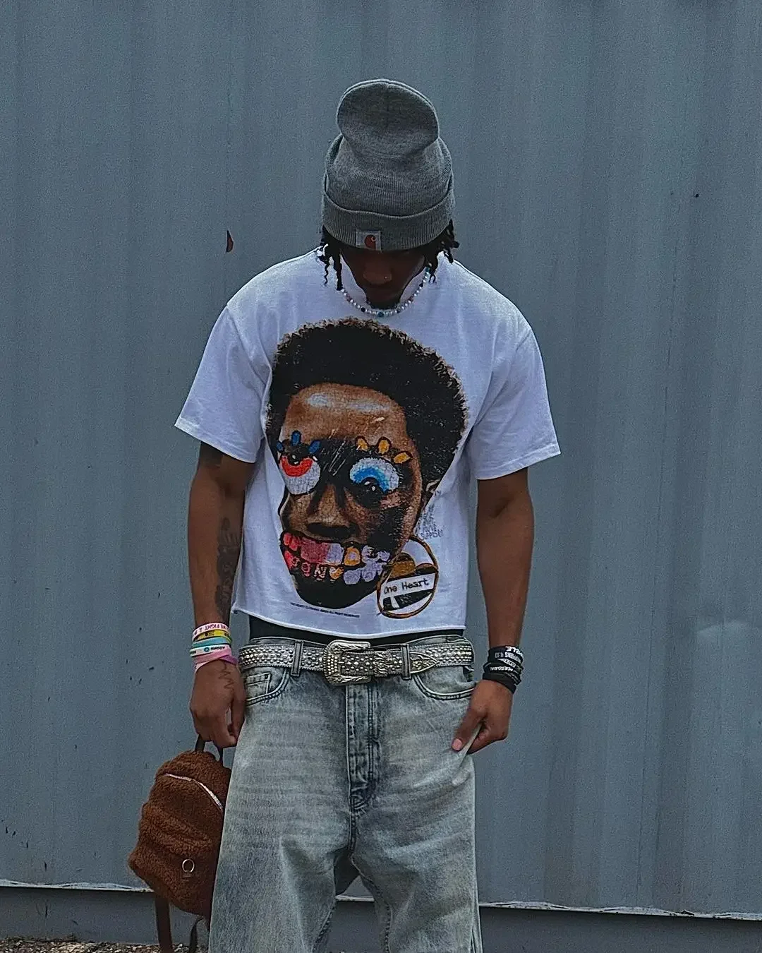 Y2k Top Large Loose Short High Street The Big Head Graphic T-shirt Sleeve Street Wear 2024 New Pattern Printed oversized t shirt