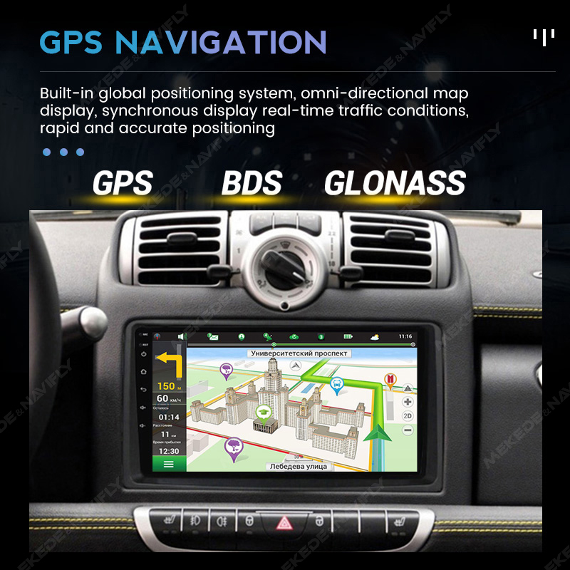 MEKEDE Android System for Smart Fortwo W451 2006~2009 Stereo Car Radio Video Wifi Carplay Multimedia Screen 2 Din 9" Head Unit