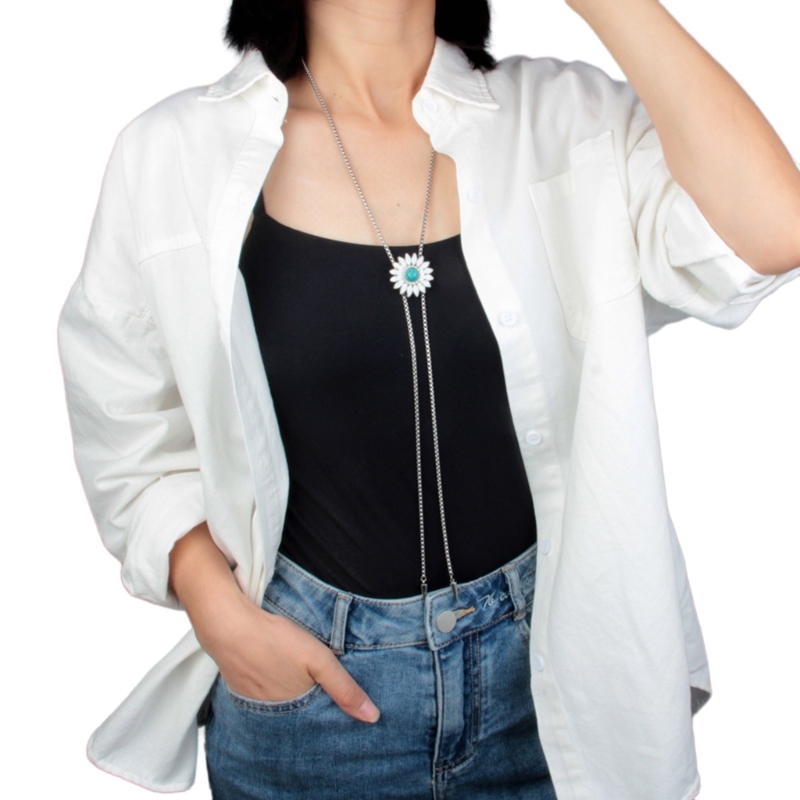 Tie Lariat Pendant Bolo Necklace ddmysmile Clavicle Chain Same Cool Chokers D46a Smile