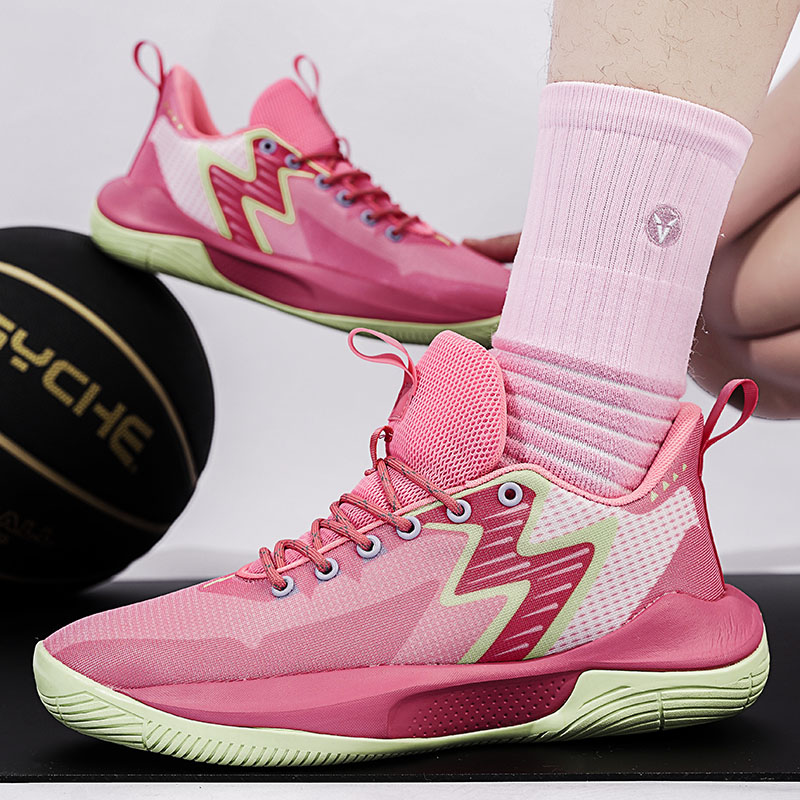 Fashion Pink Men's Basketball Sneakers Professional Non-slip Men Trainers High Quality Outdoor Sports Basketball Shoes For Women