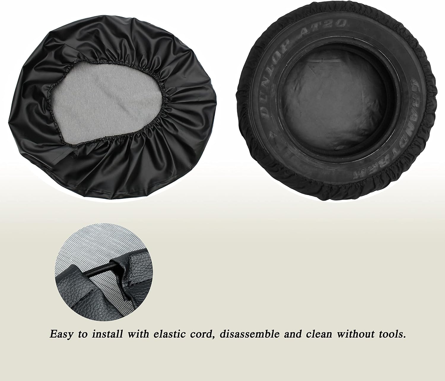 PVC Thickening Leather Moonet Spare Tire Wheel Cover For Car ddmysmile Truck SUV Camper Trailer Universal Fit RV JP Fj,R14 S Black Smile