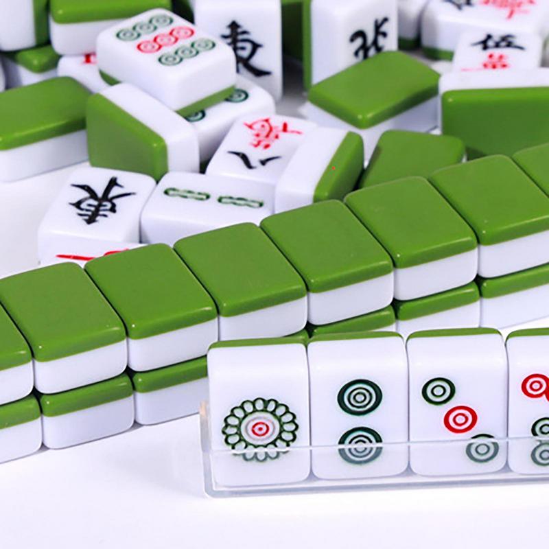 Mahjong Tiles Trip Small Traditional Chinese Mahjong Kits With Holding Bag Portable Table Game With 146 Melamine Resin Mahjong