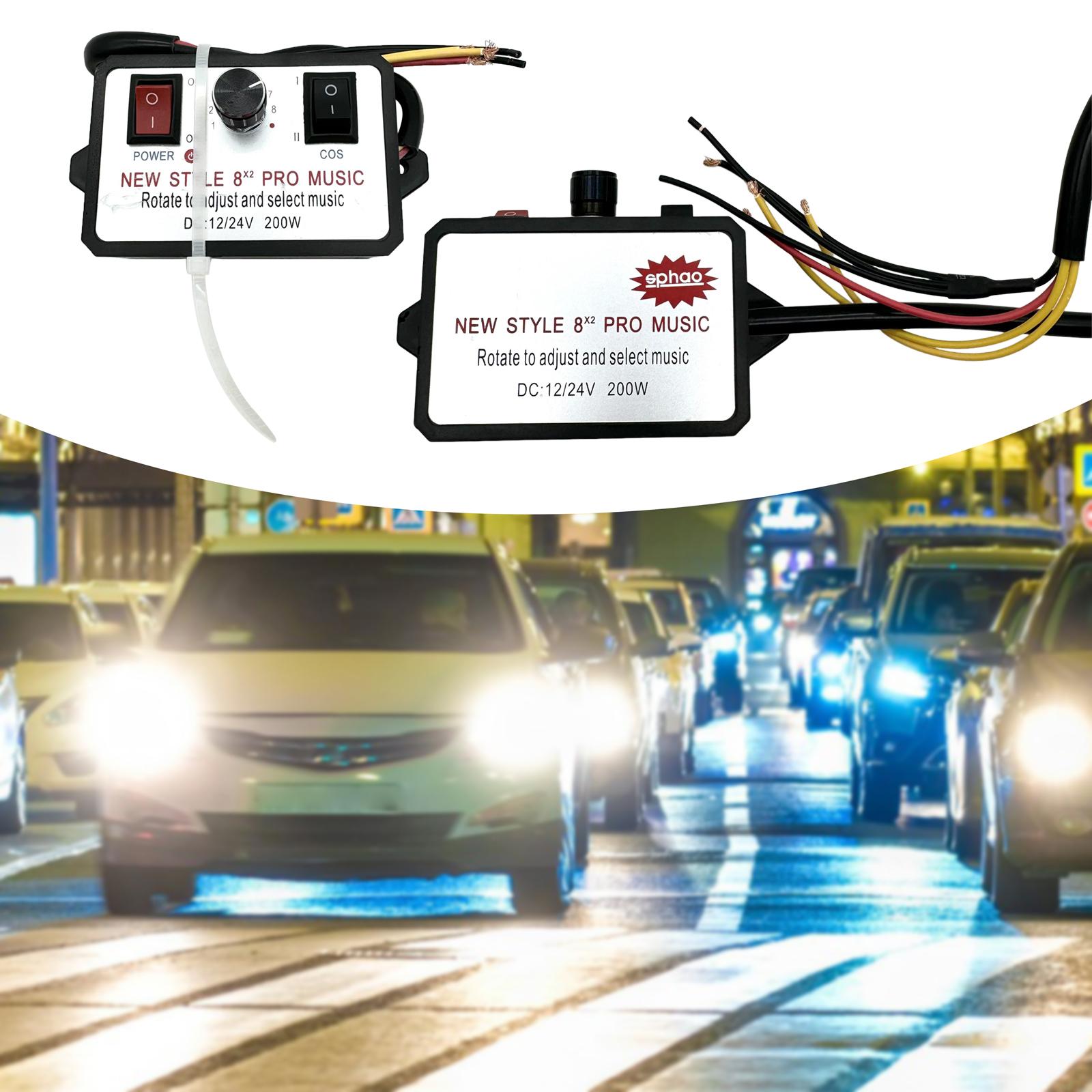 Car Horn Controller Electric Horn Speaker Premium Universal Variety Sound Effects 12-24V Sound Control Unit for Boat Car