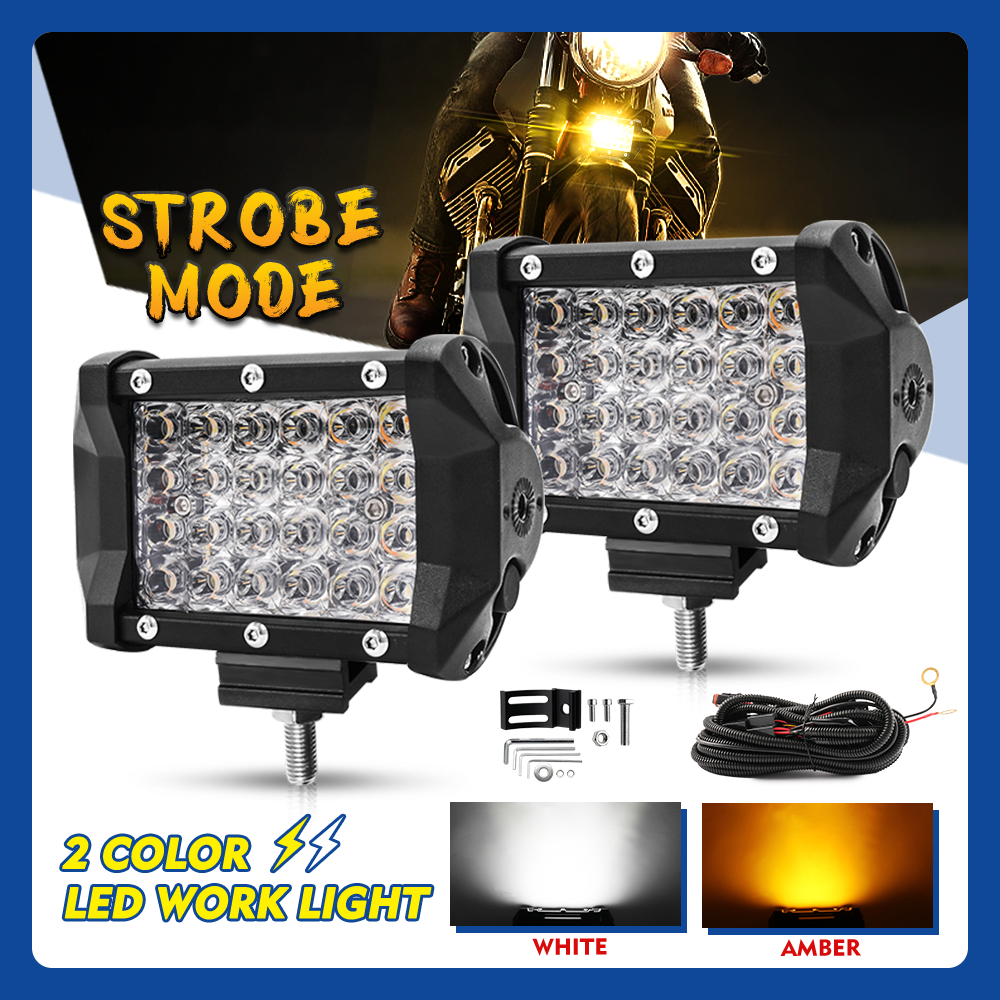 Wire 4Inch With Free Led Work Light Light Bars 4X4 Offroad Dual Color Spot ddmysmile Flood Beam Driving Fog Light For Truck SUV ATV Lamps Smile