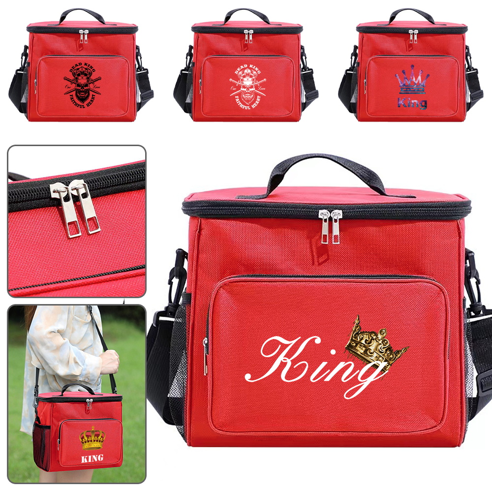 Women Bag Lunch for Thermal and Aesthetic Pink Color Food Storage Organizer Dinner Box King Series Printing 2024 smile