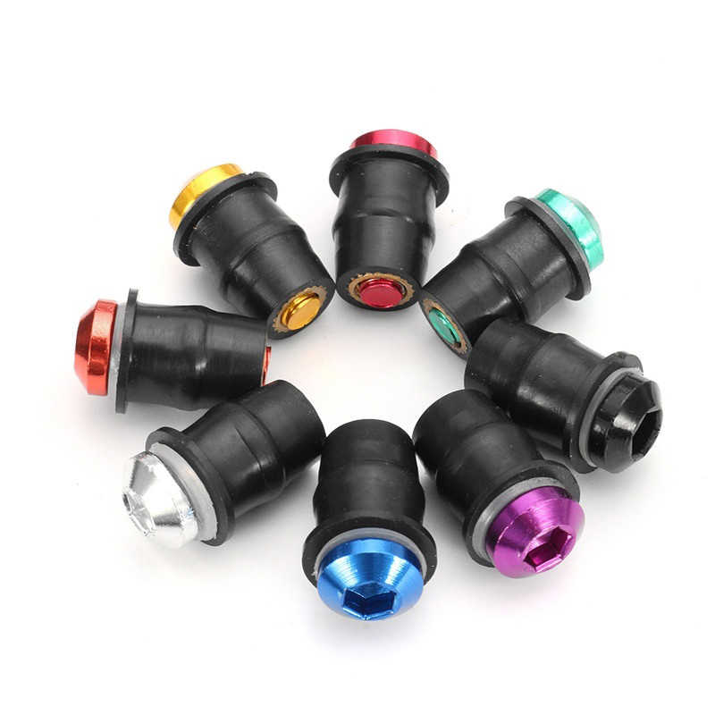 10PCS Motorcycle Windscreen Windshield Fairing Bolt Screw Kit Well Nuts M5 15mm