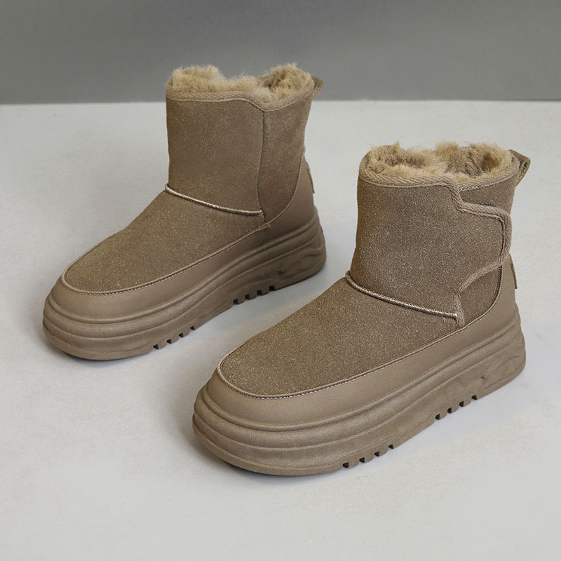2025 New Designer Snow Fury Winter Women's Boots Thick Bottom Plush Shoes Martin Boots Men's Warm Short Boots