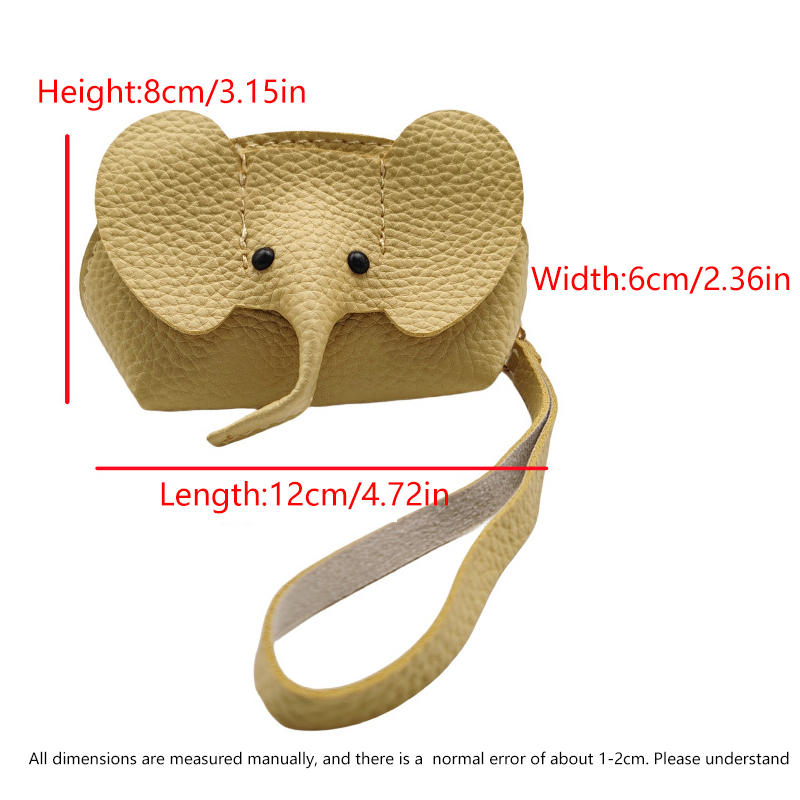 PU Leather Elephant Money Bag Women Coin Purse With Key Ring Multifunctional Zipper Storage Bags Key Case
