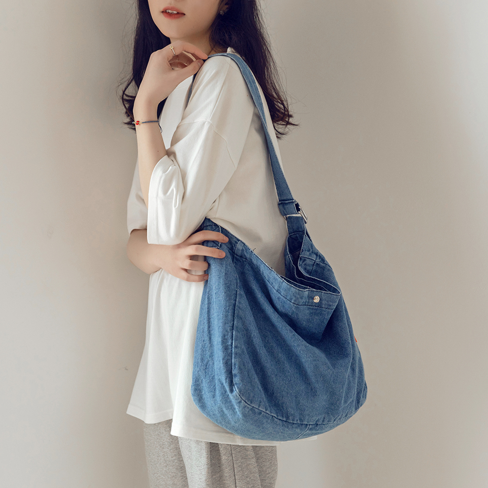 Fashion Shoulder Bag Street Vintage Harajuku Crossbody Bags Cowboy Crossbody Satchels Large Capacity for Ladies Girl