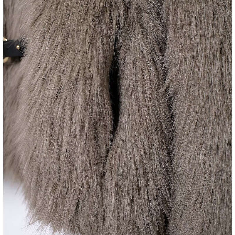 shanshi fur coat women Women's winter temperament lapel faux fur warm jacket