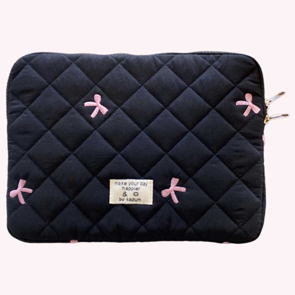 Laptop ddmysmile 11/13/15 Inch Padded Case Shockproof Quilted Tablet Sleeve Case Dia Lattice Bow Printing For Ipad Tablet Protection Smile