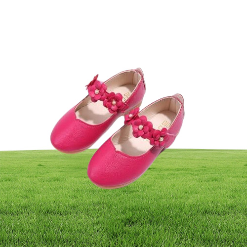 White Pink Kids Baby Toddler Flower Wedding Party Dress Princess Leather Shoes For Girls School Dance Shoes 116y