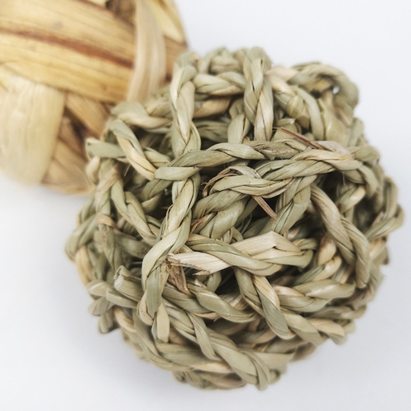 5PCS Rabbit Ball Toys Bunny Treats Toys For Teething Small Animal Chew Toys Grass Ball For Dwarf Hamster Rabbits Guinea Pigs Ger