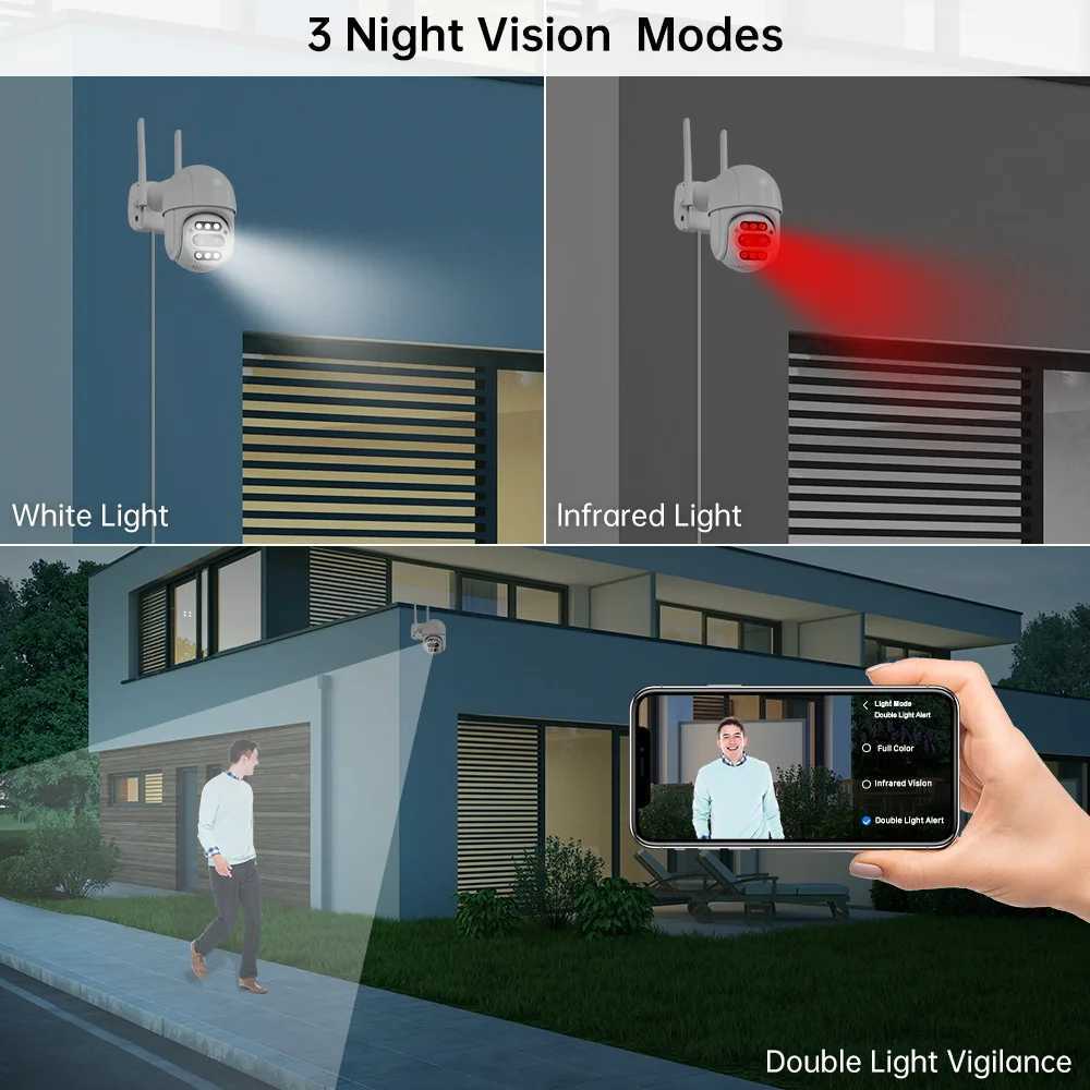 IP Cameras ANBIUX 8MP 4K PTZ IP Camera 8x Zoom Dual-Lens Human Detect CCTV Camera 4MP Outdoor CCTV Wifi Video Surveillance Camera ICSEE APP 24413