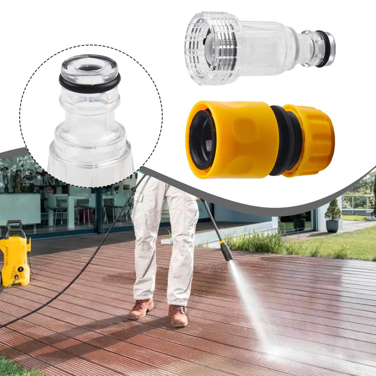 Water Connector Filter Accessories Car Washer Adapter Pressure Washer Filters Nets Hose Pipe Transparent Screen Fitting Nozzle