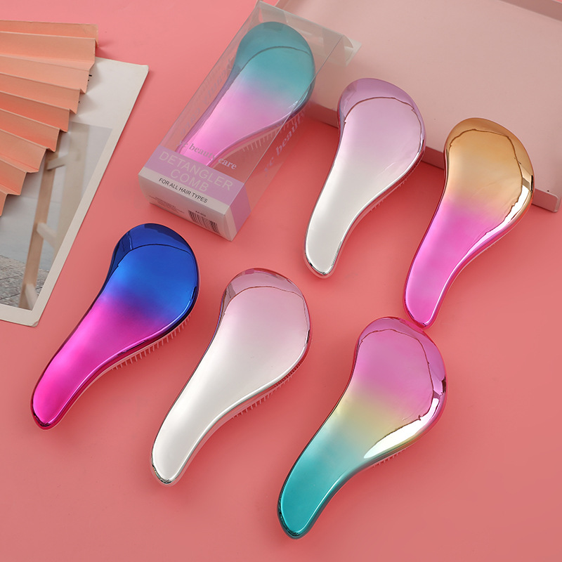 Trendy Gradient-Colored Hairbrush - Durable and Lightweight Beauty Accessory for Everyday Use