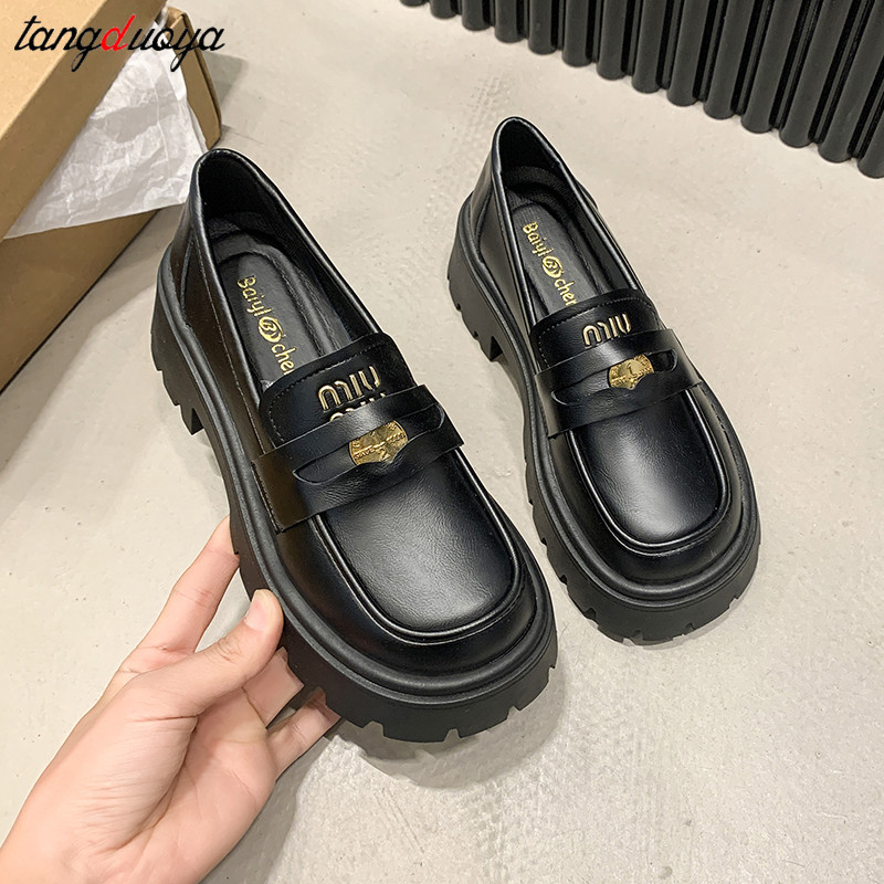 Mary Janes Shoes Women Platform Heels Lolita Shoes Women's College JK Uniform shoes Women's Classics Round Toe Single Shoes