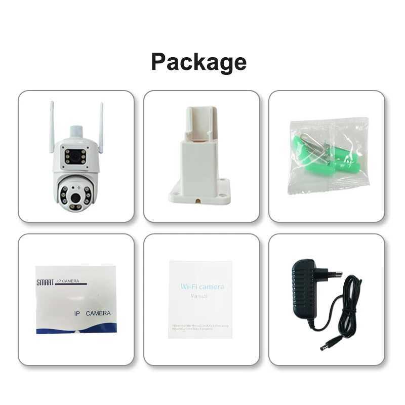 IP Cameras TUGARD Outdoor 4G WiFi Camera 2K 4MP Dual Lens PTZ Camera Auto Tracking Optical Zoom Tracking Two Way Audio Surveillance Cameras 240413