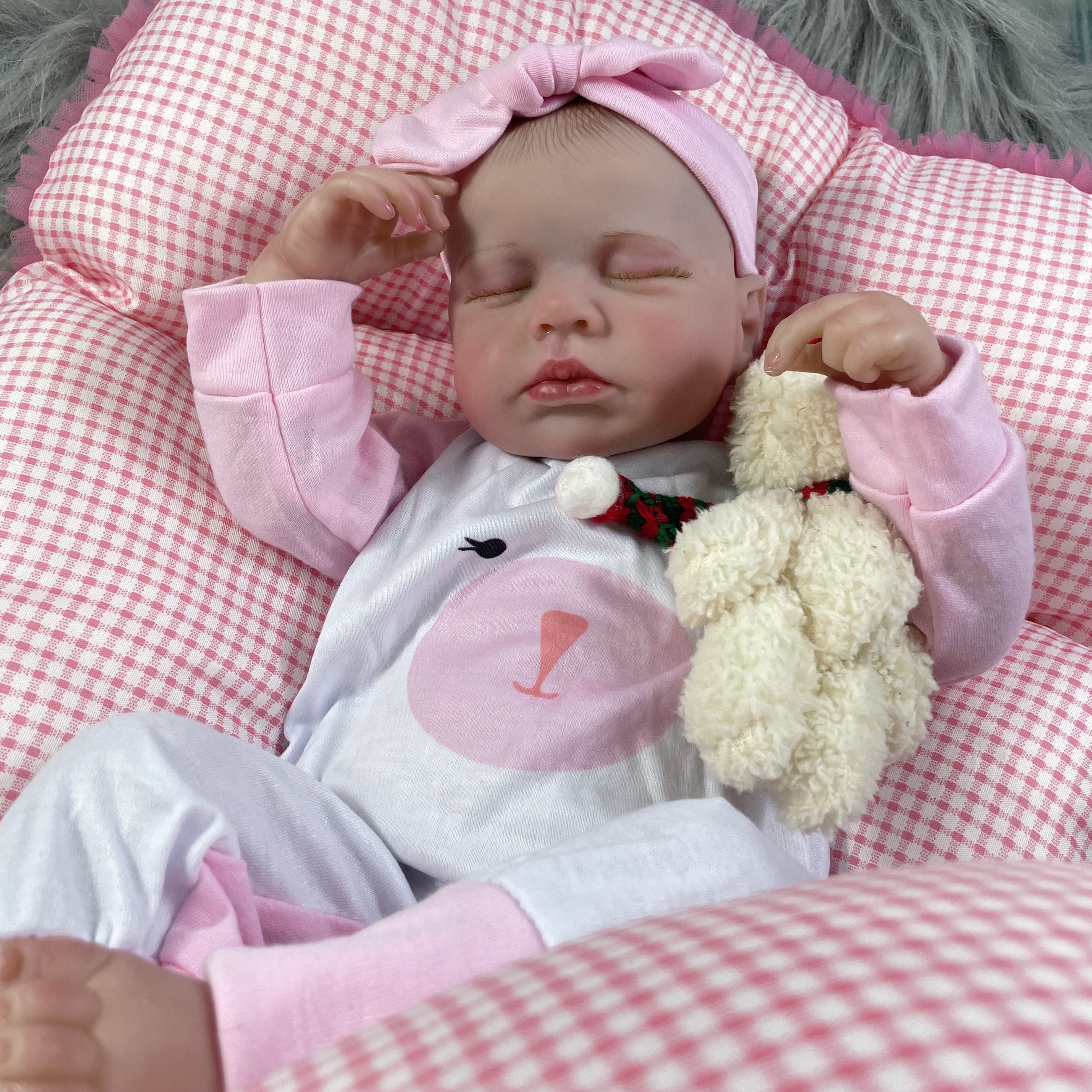 50CM LouLou Lifelike Finished Reborn Dolls Silicone Vinyl Newborn 3D Skin Visible Veins DIY Toys Christmas Gift For Girls