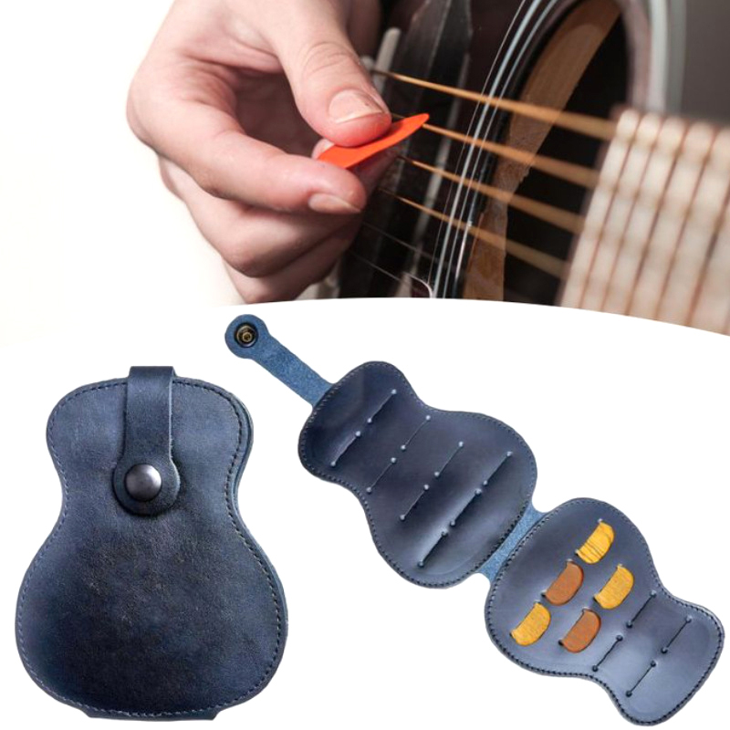 Leather 2024 New PU Key Chain Guitar Picks Holder Keychain ddmysmile Plectrums Bag Case Supplies Guitar Strap Guitar Neck Smile