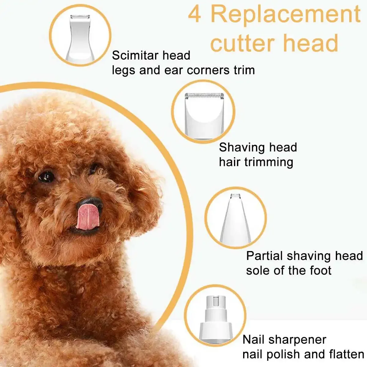 For Trimming Dog Clipper 4 in 1 Prefessional Haircut Dog Hair Trimmer Grooming Machine Pet Hair Trimmer Nail Grinder Haircutter