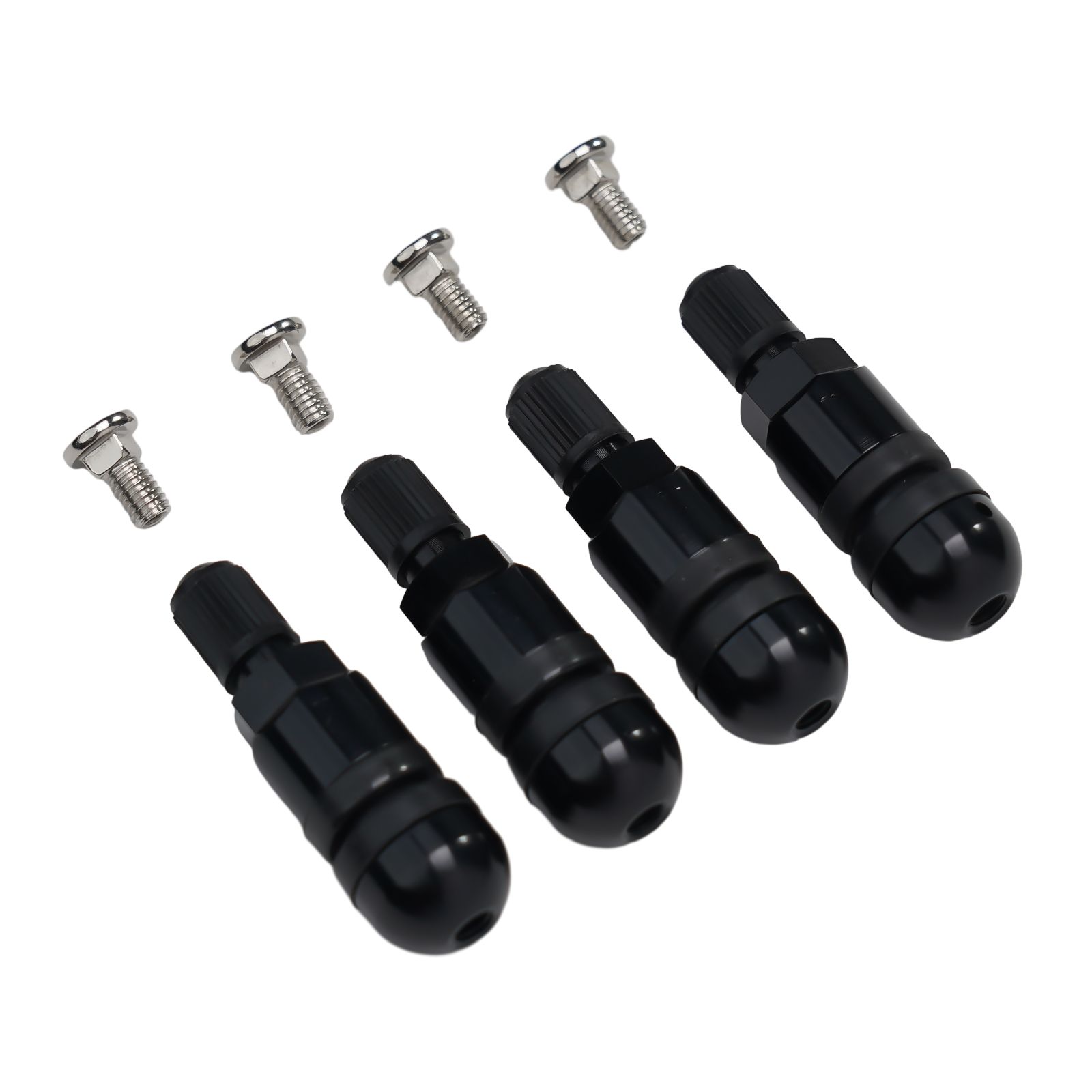 Repair Kit Pressure Monitor Car Repair Tool 4pcs Black Front Left Right Sensor TPMS Valve Stem Sensible Brand New