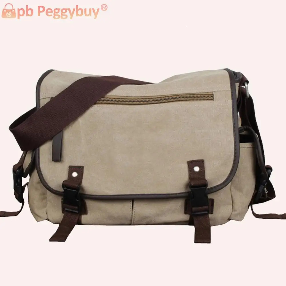 Vintage Messenger Bag Multi Pockets Crossbody Bags For Men Water Resistant 14 Inch Laptop Pouch Adjustable Strap for School Work 241111