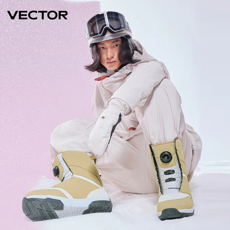 VECTOR Professional Women Man Ski Shoes Warm Waterproof Snowboard Boots Nonslip Leather Breathable Snow y241112