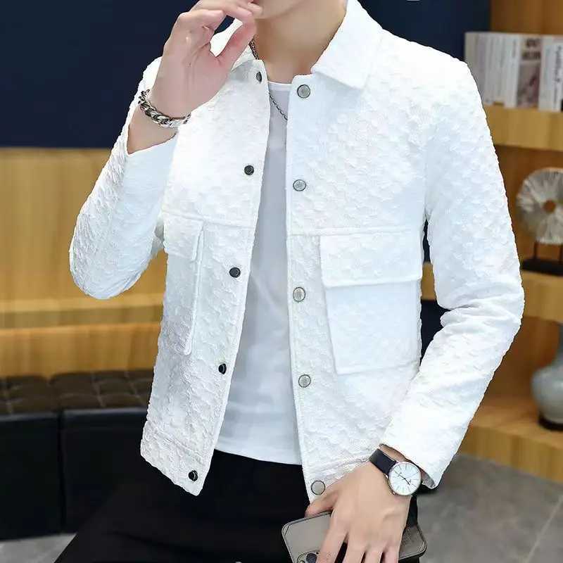 High Quality Mens jacket loose collar spring autumn retro mens jacket casual C jacket solid color loose M jacket T241112