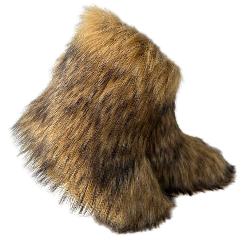 cute imitation raccoon fox fur shibuya spicy girl thickened largesized medium length fur snow boots