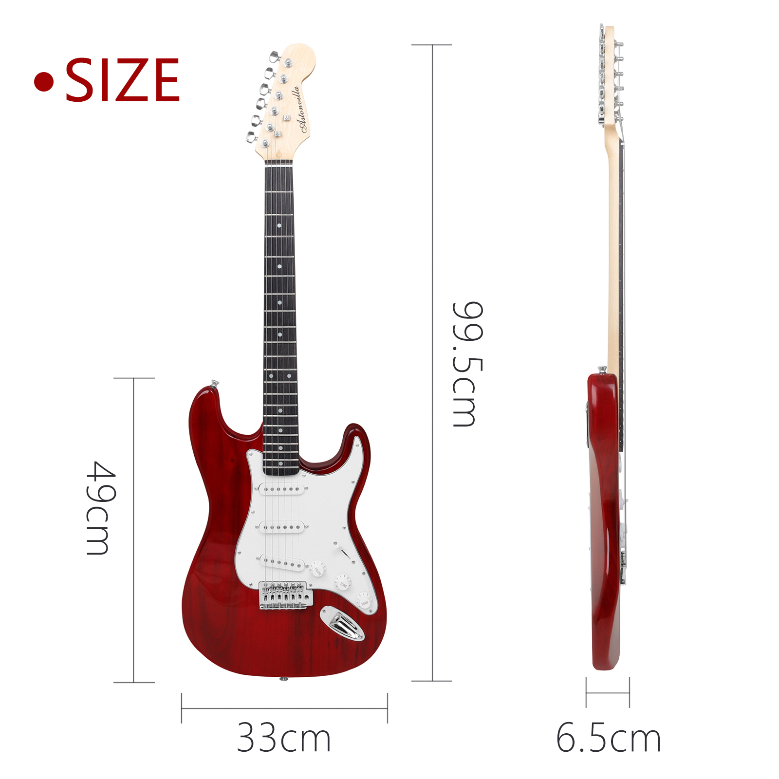 Electric Guitar ddmysmile ST Beginner 21 Frets 6 String Maple Body Electric Guitarra With Speaker Tuner Guitar Parts Accessories Smile