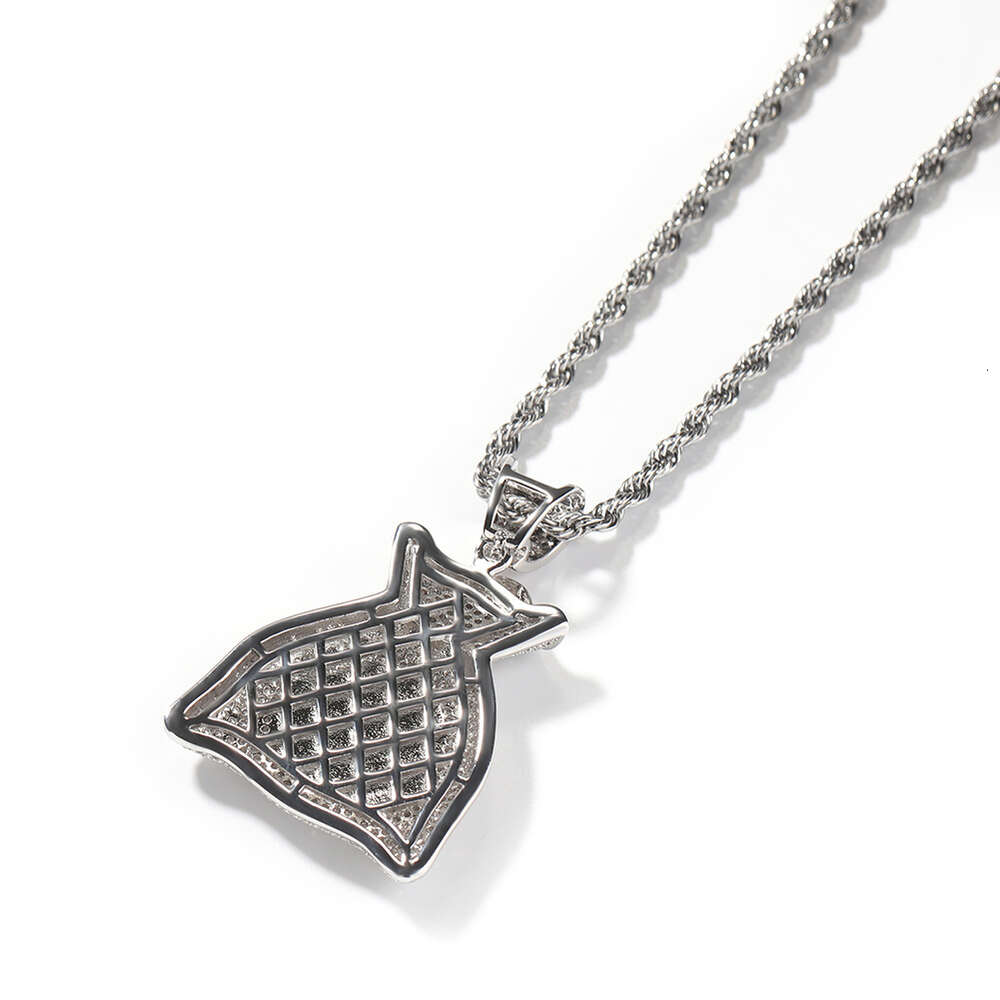 Top Quality Cubic Zirconia Custom Photo Money Bag Pendant Necklace Iced Out Cubic Zirconia Diy Picture Memorial Hip Hop Street Necklaces Bling Crystal
