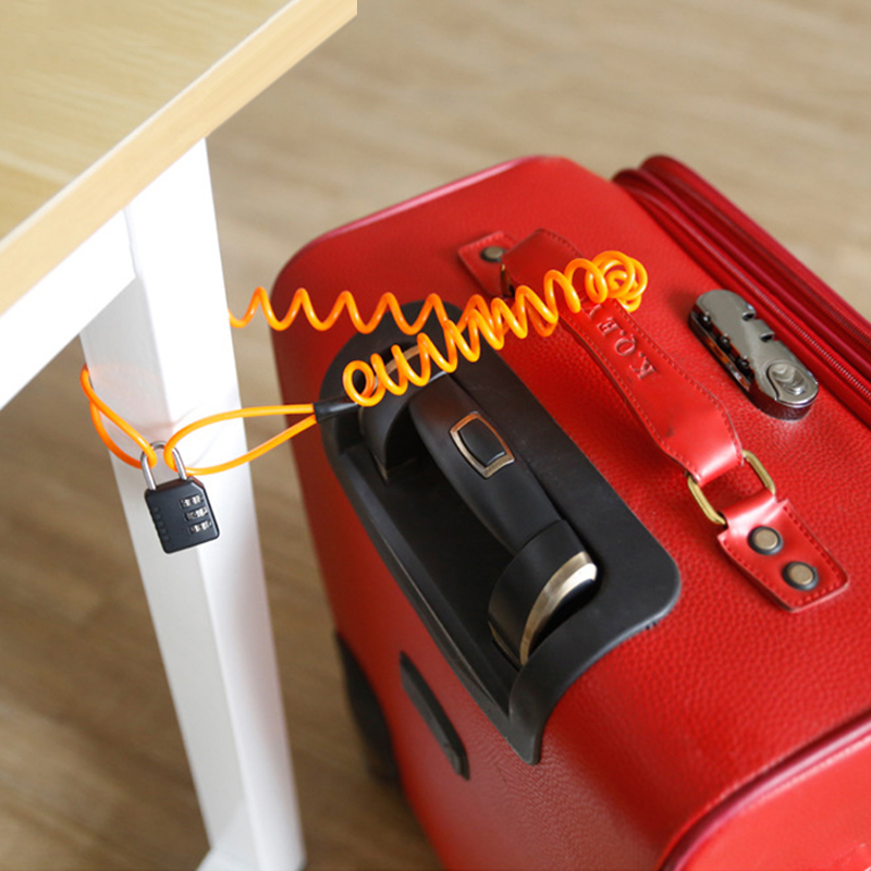 Security Anti-Theft Portable Elastic Spring Rope Motorcycle Wheel Disc Brake Lock Cable Wire smile