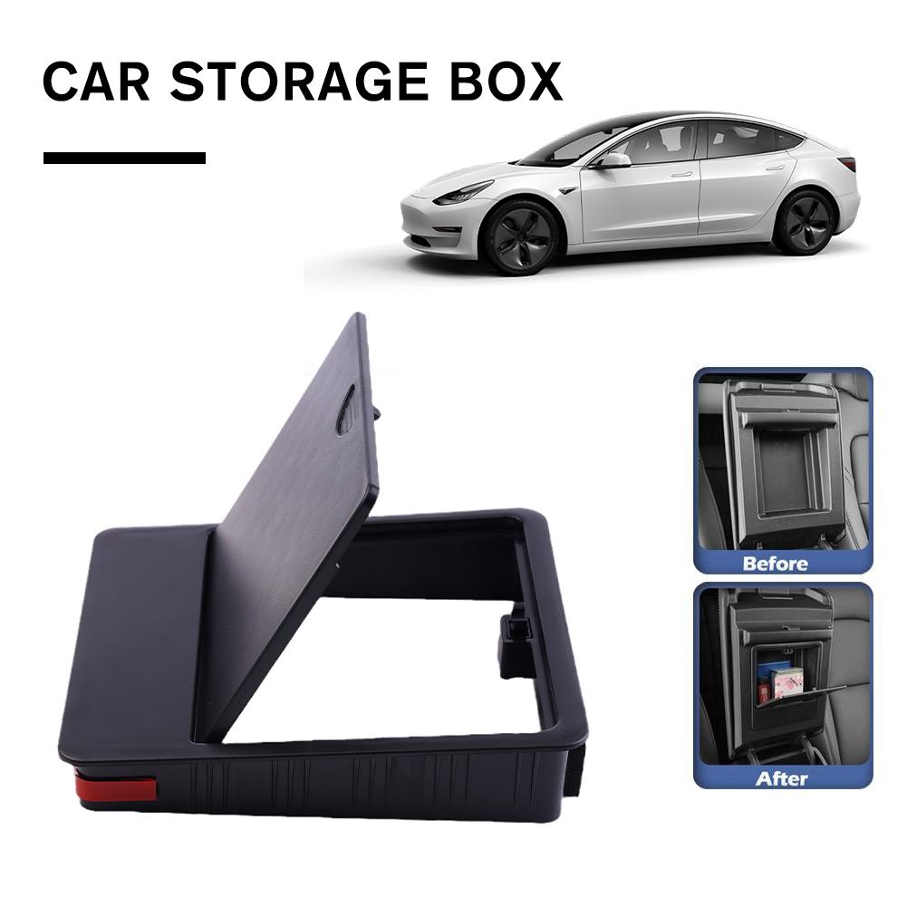 For Tesla Model Y 3 Car Armrest Holder Box Center Console Organizer Armrest Hidden Storage Box For Tesla Accessories
