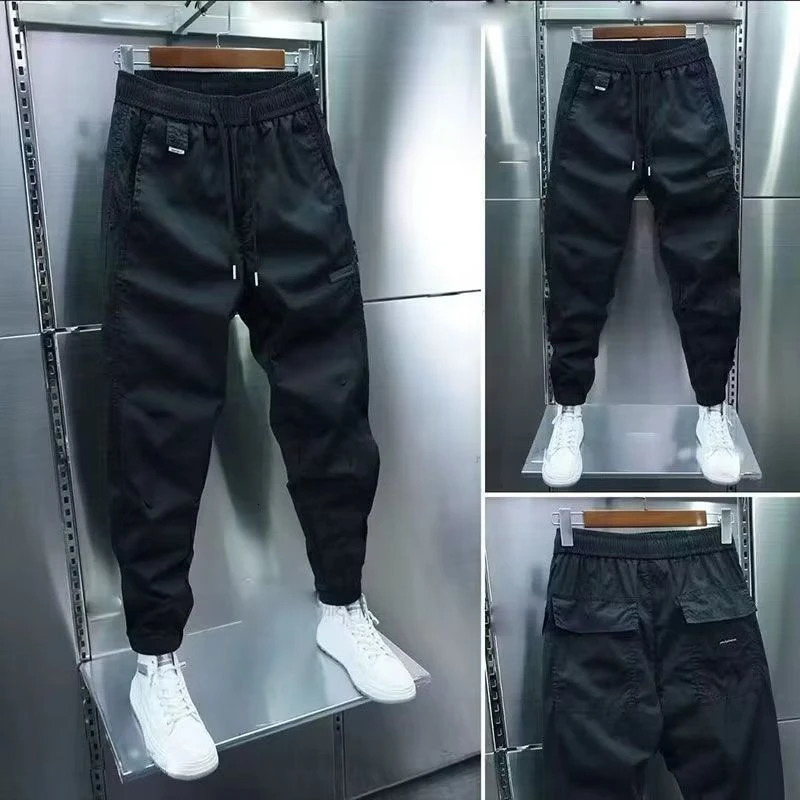 Cotton Joggers cargo pants mens streetwear hip-hop sports pants mens casual harem Trouser summer Harajuku brushed pants mens 241113