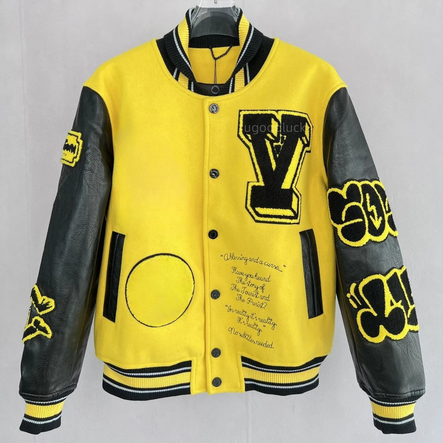 Designer Mens Baseball Jacket Luxury Varsity Jacket Leather Embroidered Reflective Coat Casual Plus Size Letter Windbreaker Yellow White Autumn Winter Outerwear