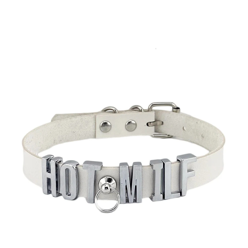 Women Girls Pu Leather Sexy Daddy Name Collar Punk O-Ring Buckled Custom Letter Necklace Choker Kawalii Jewelry 241113