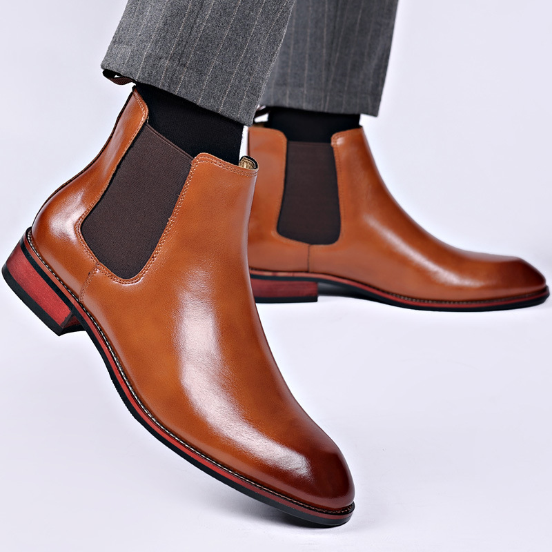 Men's High quality merchants Classic Retro Mens Fashion Leather Ankle Men British hot Style Short Boots High-top Casual Shoes