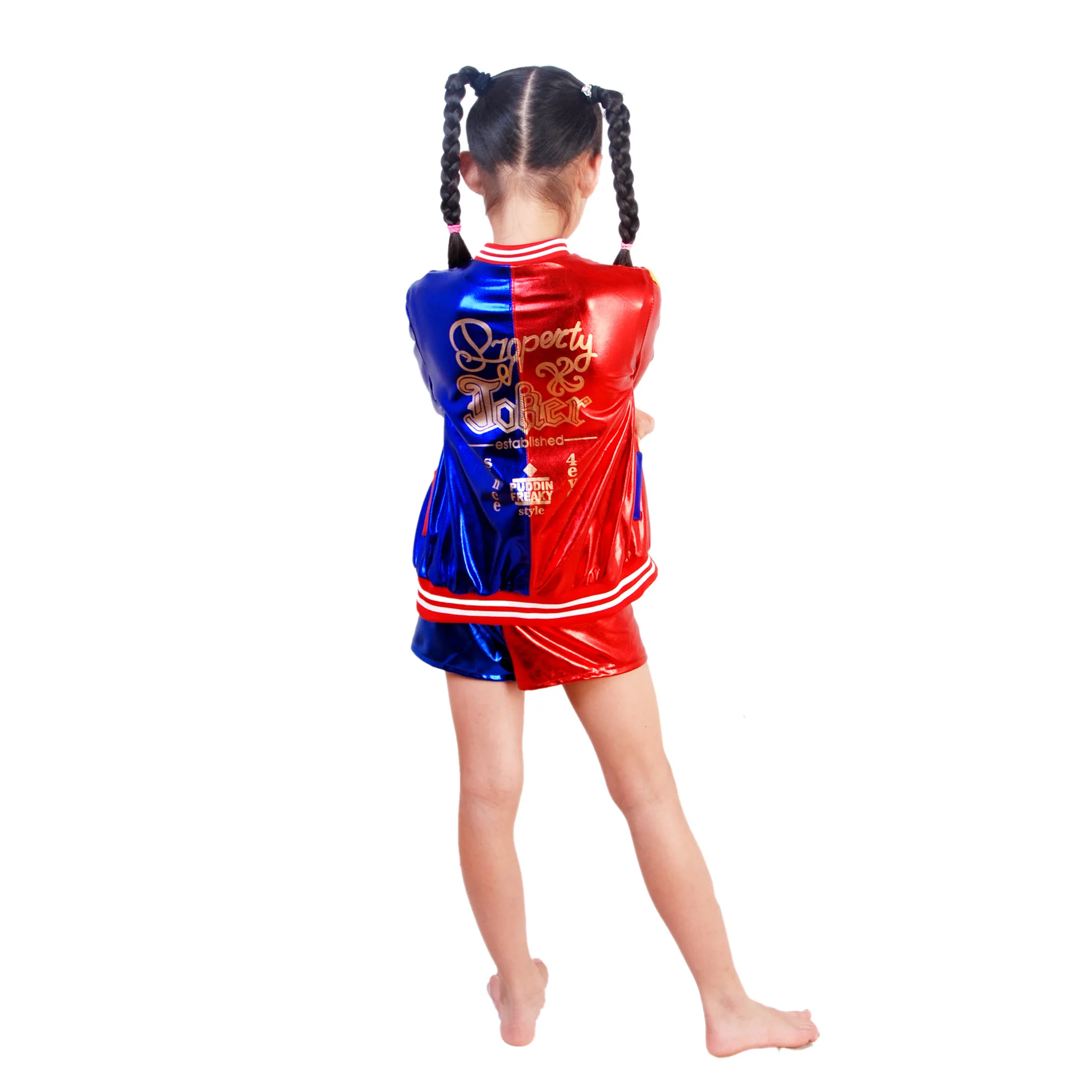 Costumes Cosplay Anime Harley Kids Girls Quinn T-Shirt Jacket Cosplay Uniforms Wigs ddmysmile Halloween Smile