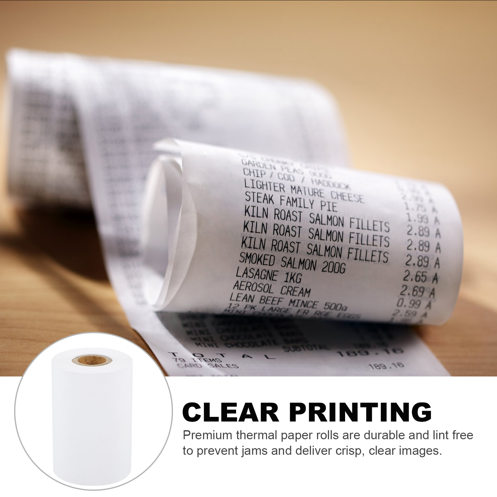 10 Rolls Blank Credit Cards Receipt Printing Paper Thermal Multipurpose White Cash Register