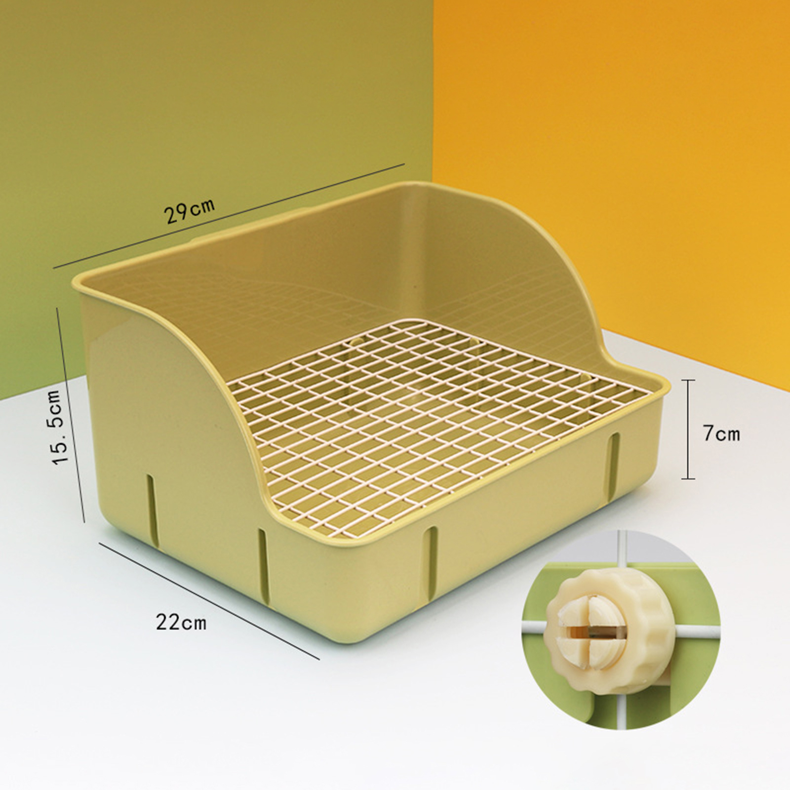 Rabbit Litter Box for Cage Corner Litter Pan Durable Anti Splashing Pet Toilet Corner Toilet Box for Rats Cage Accessories