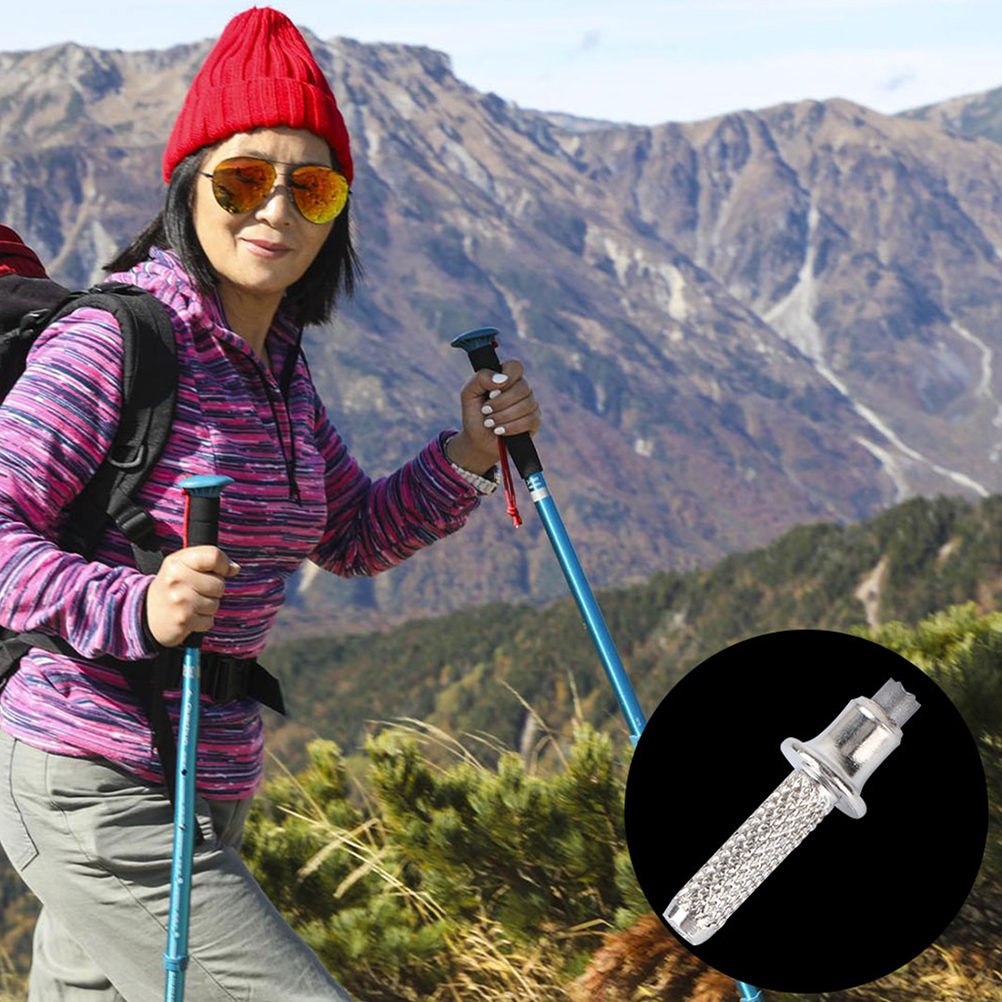 Stick Hiking Tips Walking Mountaineering Trekking Rod Tips Steel Pole Tips Alpenstock Tips Repair Replacement Accessories smile
