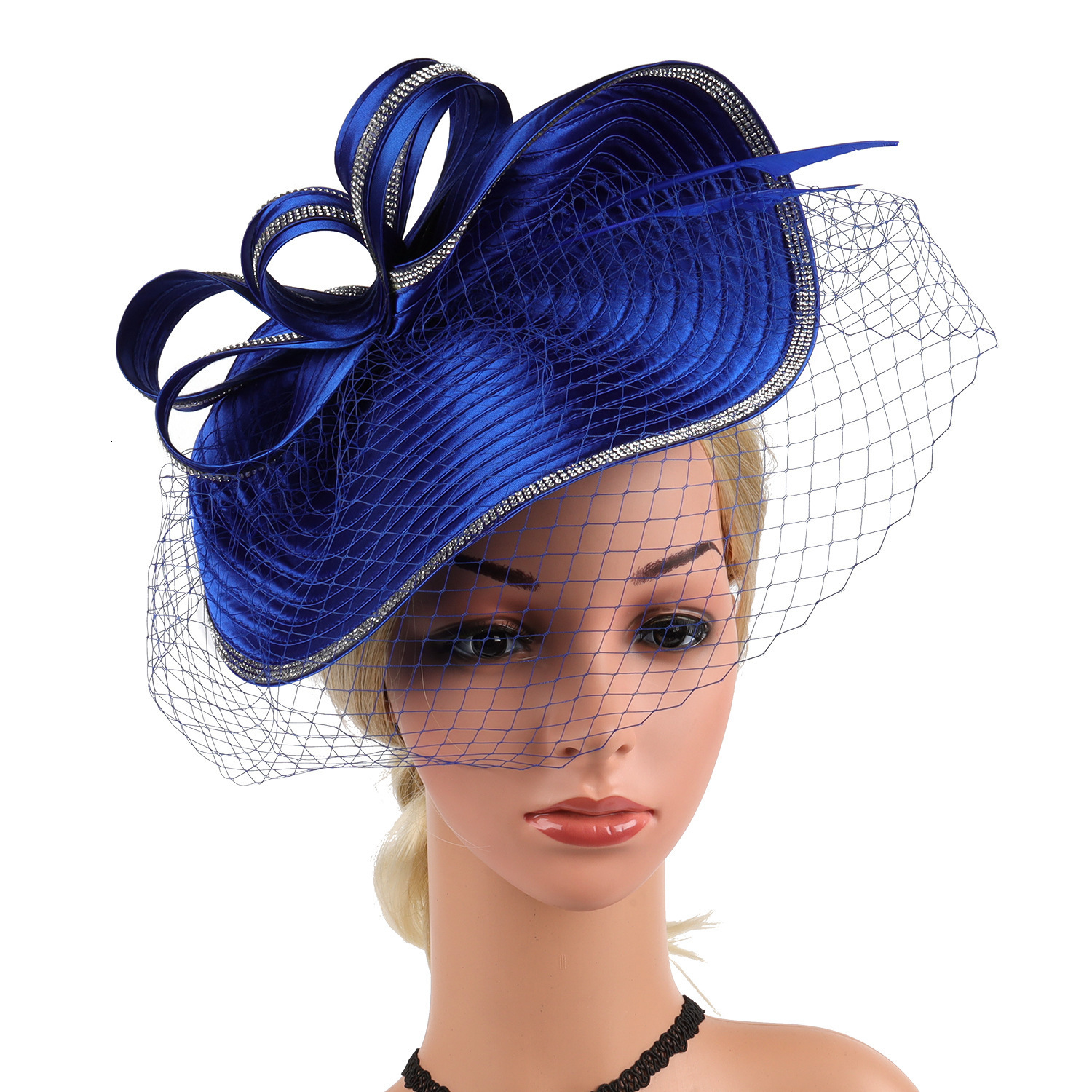 Perfect Most Satin Cloth Church Hat Deluxe Unique Pography Wedding Hat Fancy Formal Flower Fascinator Top Hat Female 240625