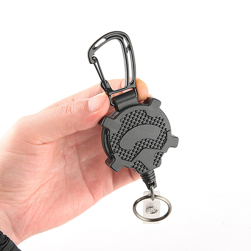 Retractable Keychain Outdoor Mountaineering Easy Pull Carabiner Wire Rope Anti-theft Anti-theft Pendant With 31.5" Steel Cord